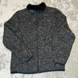 Swiss Tech Fleece Lined Active Zip Up Jacket Black Gray L 12/14